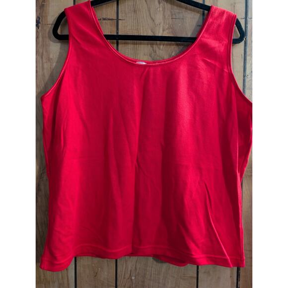 New Extra Touch Sportswear Red Stretch Tank Top Plus Size 3X Vintage Scoop Neck - Picture 1 of 7